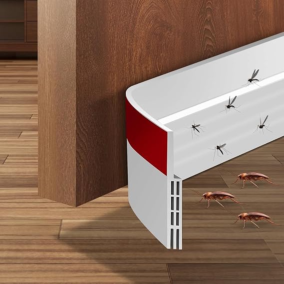 Draft Excluder, Draught Excluder for Doors, Strip Seal for Energy Saving, Quick and Easy Installation - Draught Excluder for Bottom of Door, Ideal for Keeping Out Cold 2" W x 39" L White