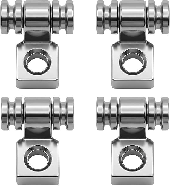 Roller Guitar String Tree Guides Retainers 4pcs, Silver Iron Guitar Accessories Compatible with Fender Guitar Strings, String Retainers for Electric Guitar Parts, Chrome String Retainers