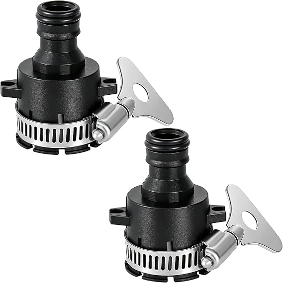 2PCS Universal Rubber Tap Connector, Garden Hose Tap Connector, 16mm Indoor and Outdoor, for Garden Kitchen Bathroom, Sink Hose Adapter, Adjustable Stainless Steel Collar Hose Adapter