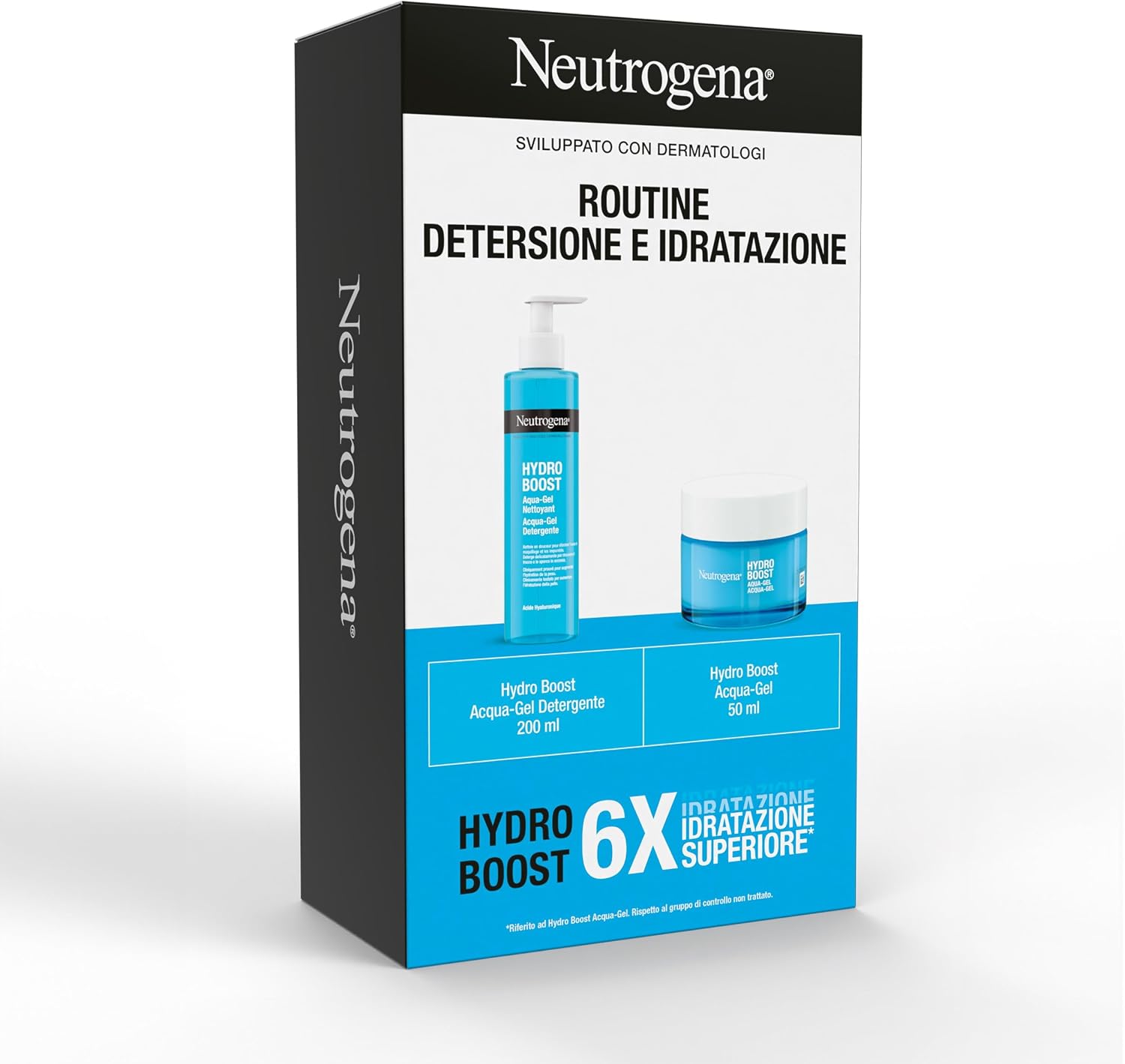 Neutrogena Hydro Boost Routine Cleansing & Hydrating Skincare Kit Water- Gel, Complete Facial Care Set with Moisturizing Face Cream 50ml and Face Wash 200ml - Kit