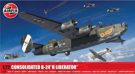 Airfix Model Set - A09010 Consolidated B-24H Liberator Model Building Kit - Plastic Model Plane Kits for Adults & Children 8+, Set Includes Sprues & Decals - 1:72 Scale Model