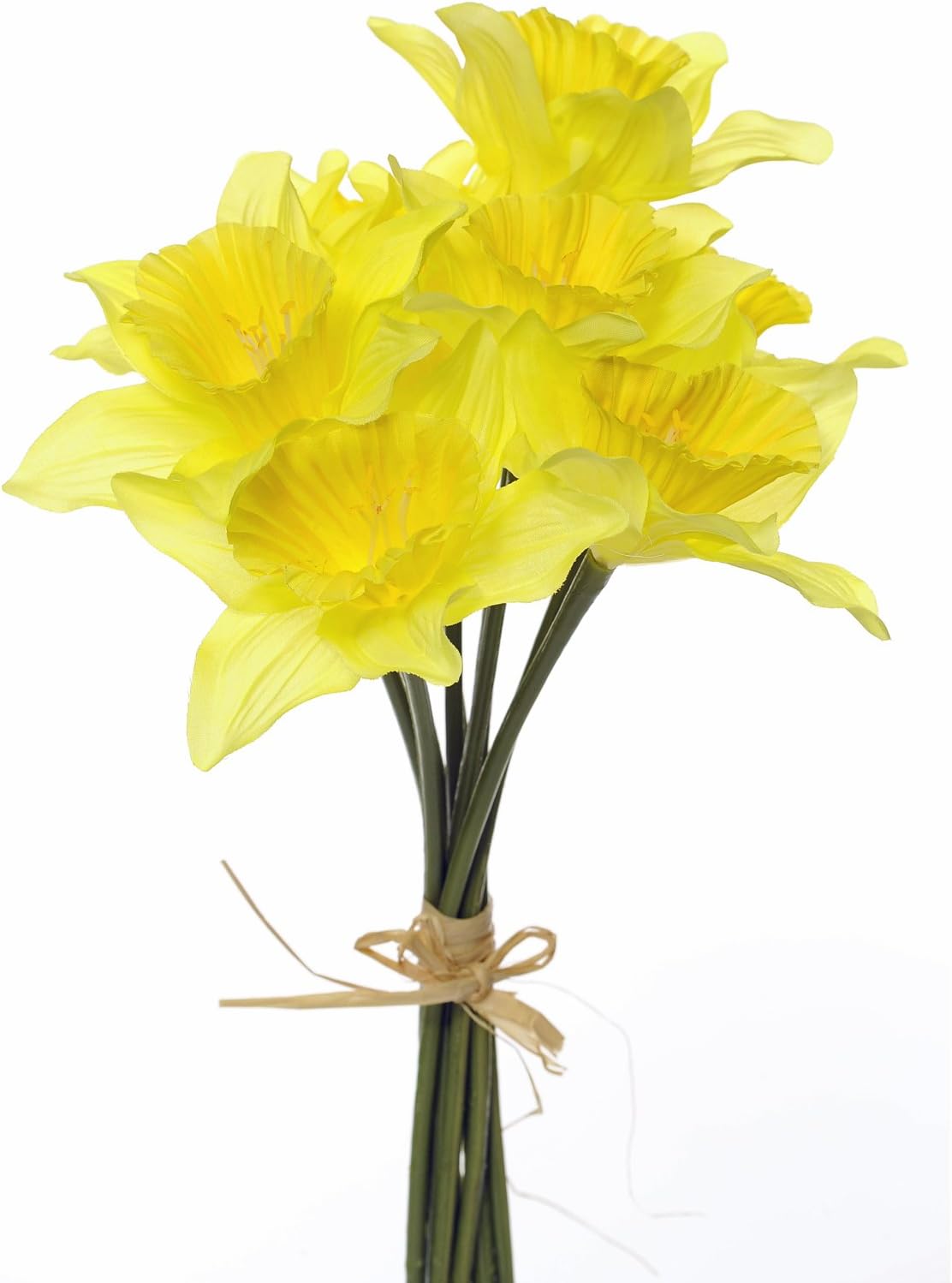 FloristryWarehouse Artificial Silk Daffodils Bunch 9 Stems Realistic Yellow Daffodil flowers 33cm