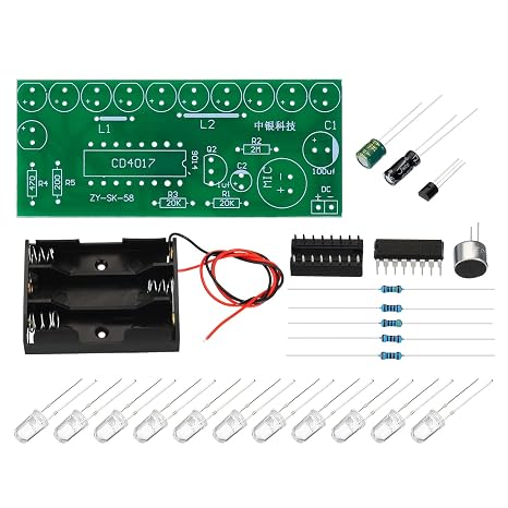 PATIKIL Soldering Practice Board, 2Set Electronics Kit Prototype PCB Board DIY Welding Circuit Voice Control LED Light for Competition Experiment, 4-12V