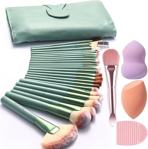 28Pcs Makeup Brushes Travel Brush Kits Sponge Set Beginner Gift