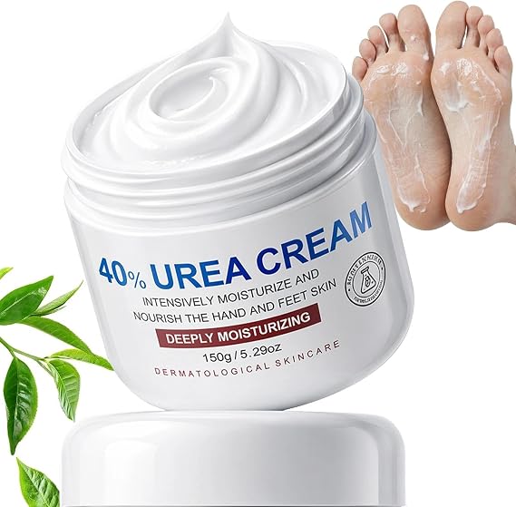 Urea Cream 40 Percent, Foot & Hand Cream Maximum Strength with Tea Tree and Aloe Vera, Intensive Moisturizer Foot & Hand Repair for Dry, Cracked Skin - 150g