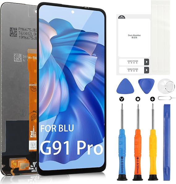 BLU G91 Pro スクリーン交換用 - BLU G91 Pro LCD ディスプレイ タッチスクリーン 交換用 BLU G91 Pro G0530WW LCD デジタイザー ガラス フルアセンブリ 修理ツール付きブラック、6.7インチ