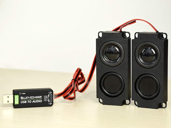 USB Sound Card with 8Ω 5W Speaker Compatible with Raspberry Pi/Jetson Nano, USB to Audio Adapter Support Recording and Playback, Stereo Codec Onboard Microphone and Speaker Header, Plug and Play