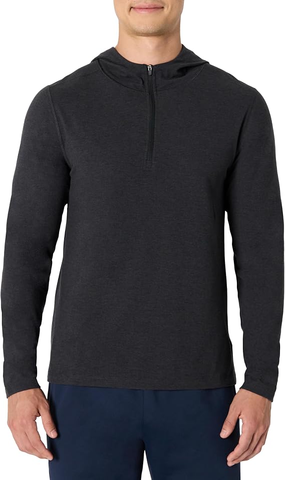 Amazon Essentials Men's Athletic Soft Performance Lightweight Quarter-Zip Long Sleeve Running Gym Workout Top
