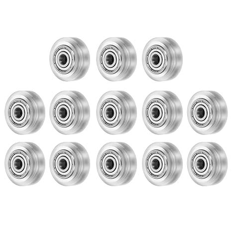sourcing map 13pcs 3D Printer POM Rollers, Solid High-Speed Gantry Wheels V Slot POM Pulley Wheel with 625ZZ Double Shield Bearing for 3D Printer, CNC Machine (White)