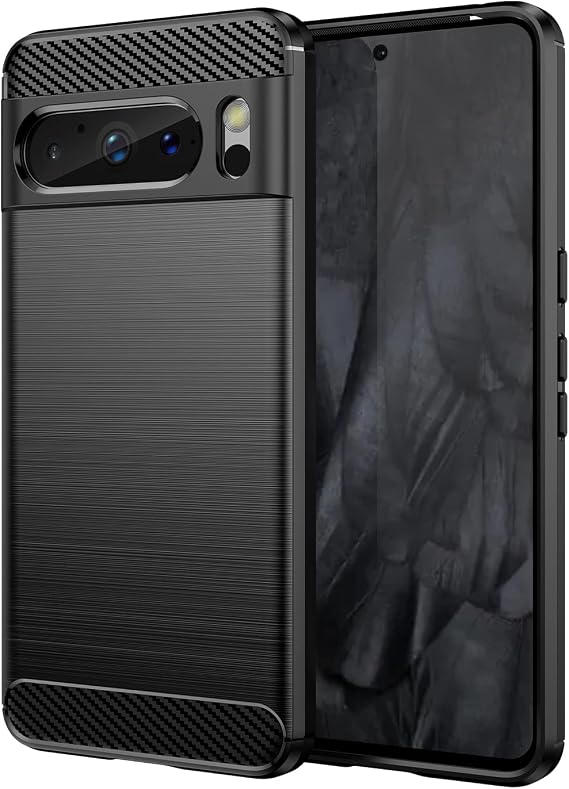 ケース Google Pixel 8 Pro用ケース カーボンファイバーテクスチャデザインカバー 傷防止 衝撃吸収 ケース Google Pixel 8 Pro 5Gケース2023用デザイン ブラック