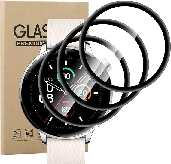 Screen Protector for OnePlus Watch 3 43mm, 3 Pack HD Clear 3D Full Curved Coverage, Anti-Scratch, Anti-Fingerprint Touch Sensitive Flexible Composite Material Screen Protective Film