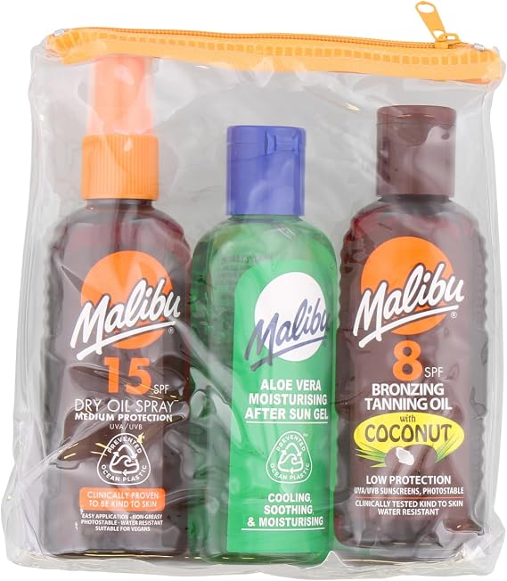 Malibu Sun Travel Tanning Essentials Set, 3 x 100ml