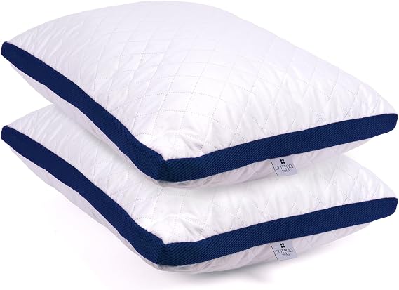Klimalı Yastık 50x70 cm - Hava Sirkülasyonlu Kapitone Mikrofiber Dış Kılıf 850 gr Silikon Dolgulu Ortopedik Uyku Yastığı (2'li Lacivert)