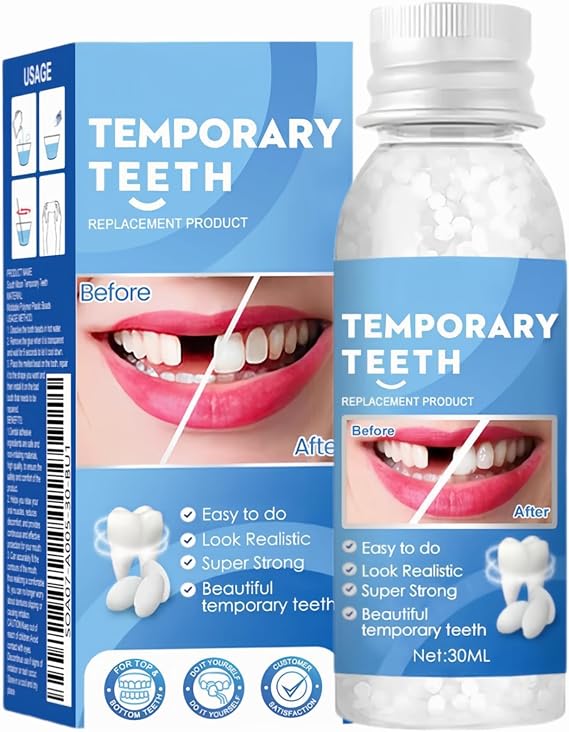 Temporary Tooth Filling Repair Kit - Dental Repair Kit for Temporary Tooth Filling - Moldable False Teeth for Replacing Missing or Broken Teeth - Easy Denture Replace