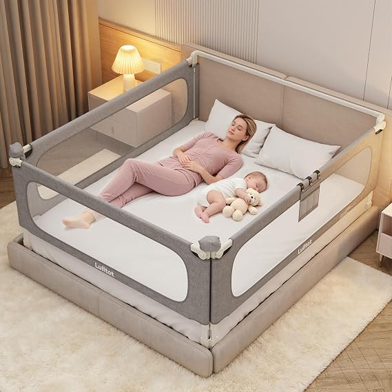 King Size Bed Rails for Toddlers: 3-Piece with Corner Cushion