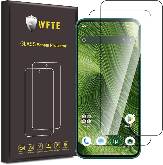 WFTE 2-Pack for Fairphone 6 Screen Protector,9H Hardness,Anti-Scratch,Anti-Fingerprint,Bubble-Free,HD Clear,Dust-Free Premium Protective Tempered Glass Film for Fairphone 6,Case Friendly