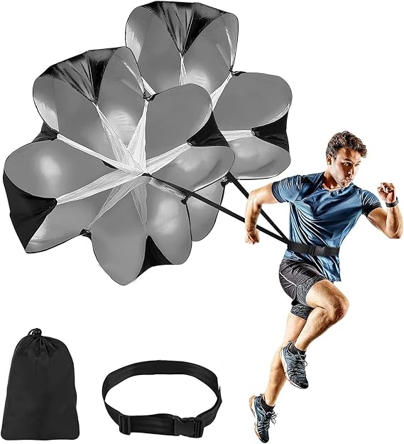 Newthinking Running Parachute, Sprint Speed Training Resistance Parachute | 10-30lbs Air Resistance, Adjustable Waist Strap, Football Sprint Speed Running Training, Youth and Adults