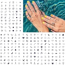 Tiny Small Semi-Permanent Tattoos for Adults - 2 Weeks Long Lasting Waterproof Realistic Mini Fake Tattoos for Women and Men Fades Naturally/No Reflection
