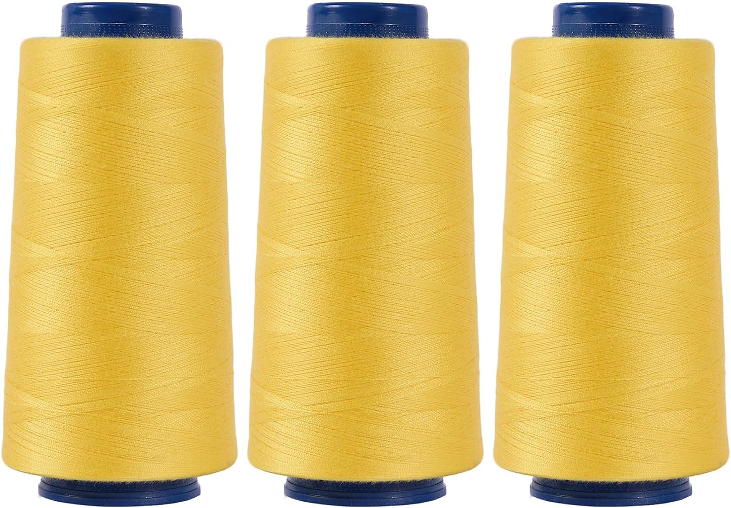 Larger Serger Thread Cones 3 Rolls, 3000 Yards Each Roll Diameter 2.13" Height 4.37" Polyester Pagoda Yarns Sewing Thread Spools 40S/2 for Overlock Quilting