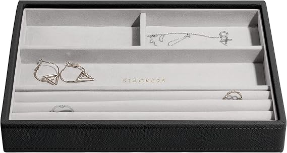 Stackers Black Classic Medium Jewellery Box Ring/Bracelets Layer