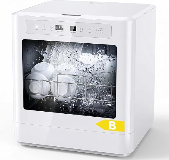 Mini Dishwasher Table Dishwasher for 8 Place Settings 6 Washing Programs [Energy Class B]
