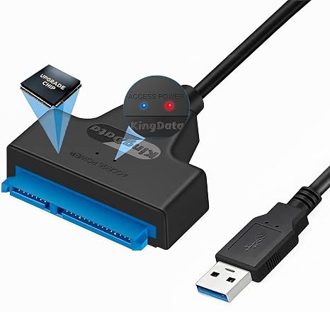 USB 3.0 to SATA Adapter Cable for 2.5" SSD HDD Drives - External Converter, SATA III, Black
