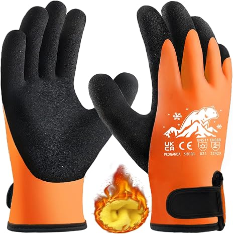 Waterproof Thermal Winter Work Gloves Fleece Liner Insulated Warm for Outdoor Cold Weather Car Washing Gardening Fishing Multipurpose