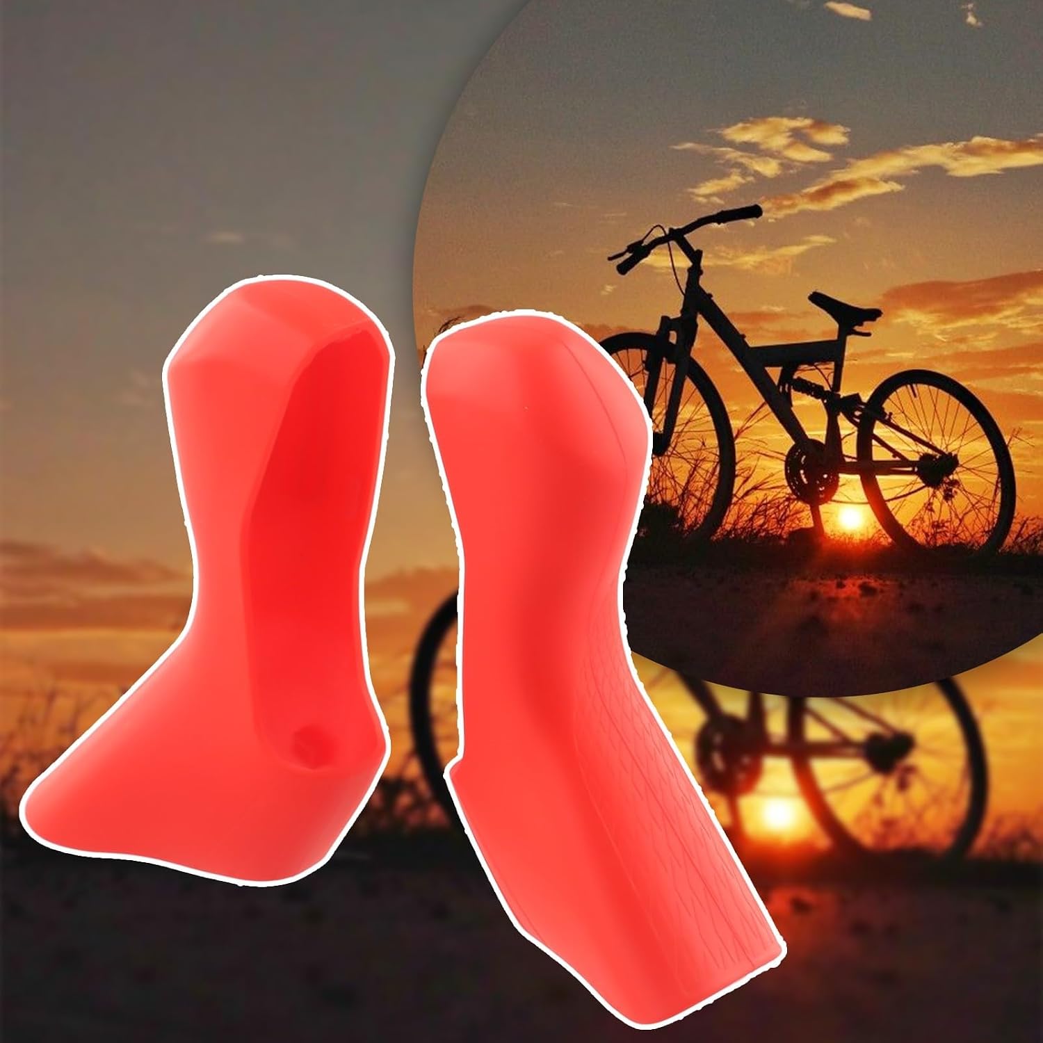Replacement Bracket Cover for ST-R7020 Road Bike Shifter Levers Silica Gel Hood for Cycling Brifters All Weather Protection (Red)