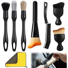 Lobaake 9 Pcs Car Detailing Kit, Multi-Purpose Detailing Brushes, Practical Car Cleaning Brush, Soft Bristle Tool for Auto Interior Care, Sofa, Keyboard, Computer and Camera Daily Cleaning