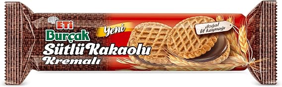 Eti Burçak Sütlü Kakaolu Kremalı Yulaflı Bisküvi (1 x 100 g)