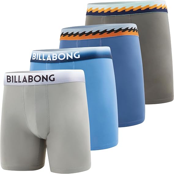 Billabong Mens Underwear 4 Pack Mens Boxer Briefs for Men Performance Boxer Briefs