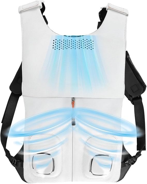 Air Conditioned Jacket with 2 Fans+1 Gel Refrigeration Host, Cool Vest for Men Lightweight,Breathable Ac Jacket Cooling for Working, Hiking and Fishing in the Heat