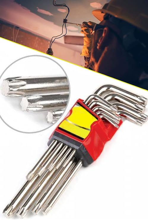 Eltos Jaws 9 Parça Çift Taraflı Torx Alyan Allen 9 Parça Çelik Yıldız Anahtar Takımı 1410