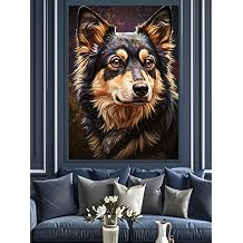Dikkatli Bakışlı Çoban Köpeği Dekoratif Kanvas - Mdf Ahşap Tablo