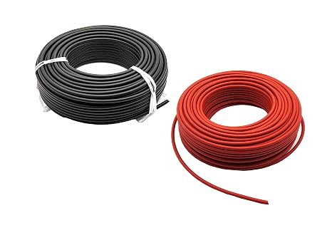 Solarsys® - 30m Solar Panel Extension Cable, One Red and One Black 6 mm² Kit - 1500V DC Classified - Quality Double Insulated Wire (30M, 6 mm²)
