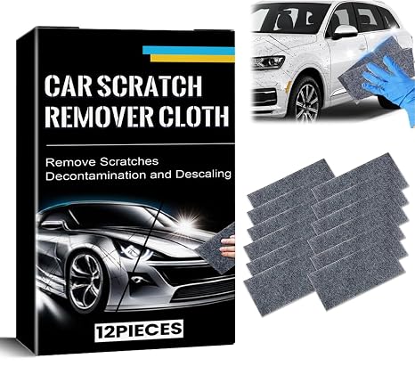 12 Pack Nanopolix Scratch Remover Cloth, Nano Sparkle Cloth for Car Scratches, Reusable Car Cloth Scratch Remover, Easily Remove Surface Imperfections, Safe for All Car Colors (1 Box)