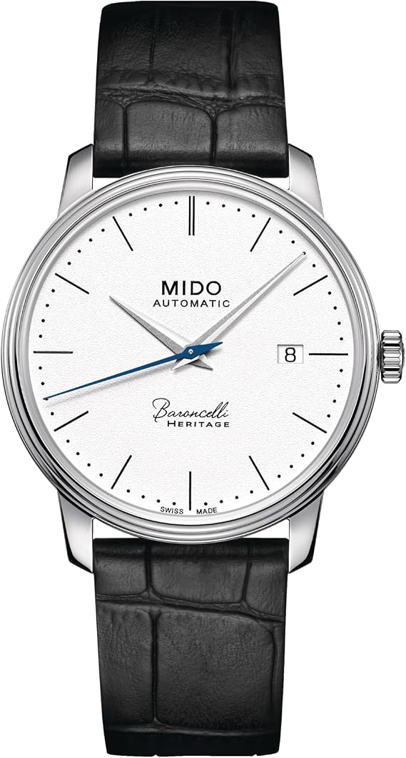 MIDO M0274071601000 Men's Automatic Analogue Watch Leather, White/Opulent Garden, Bracelet