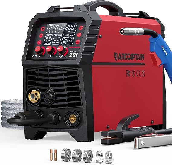 ARCCAPTAIN Souder MIG Post, 200A 6-in-1, 230V IGBT Inverter Welder