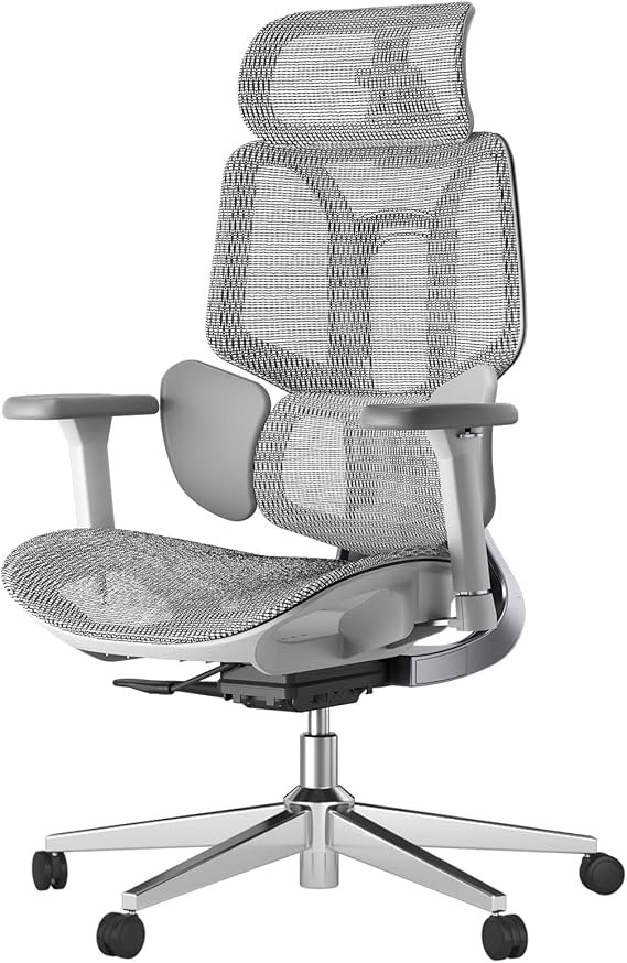 Hbada E3 Air Ergonomic Office Chair with Dynamic Lumbar Support | 3D Adjustable Headrest for Home Office Chair, 3D Adjustable Armrests, Cooling CloudMesh, Synchronous Recline, BIFMA