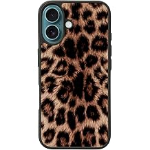 Apple iPhone 16 ile Uyumlu Leopar Desenli Silikon Kılıf, Siyah