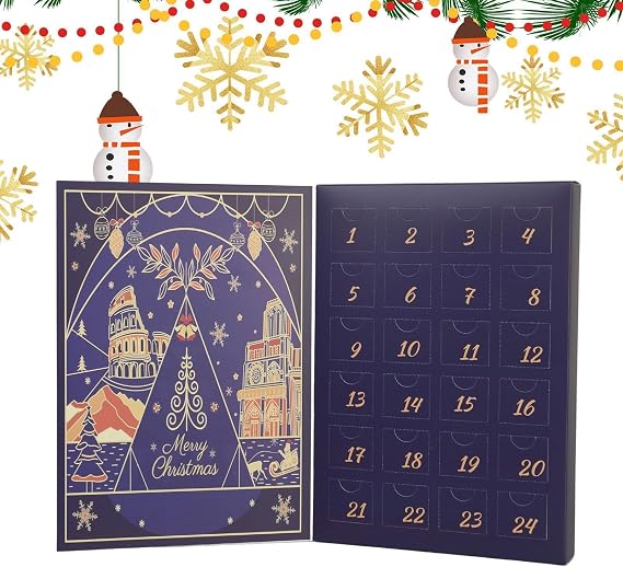 Empty Calendar Advent Decorative Dream City 24-Day Holiday Decor
