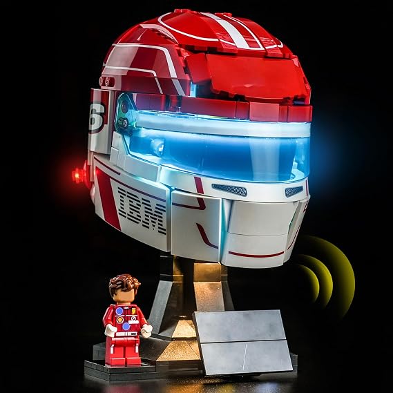 LocoLee LED Light Set Compatible with LEGO 43014 Scuderia Ferrari HP Charles Leclerc Helmet LED Decoration Lighting Kit Only Lights Set,No Model (43014-Remote Control Version)