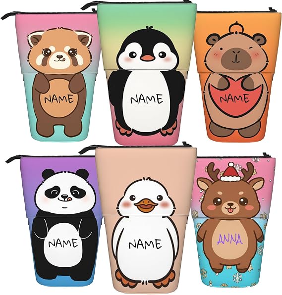 Personalised Standing Pencil Case, Custom Retractable Telescopic Pen Holder
