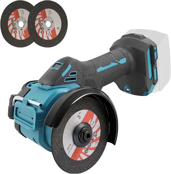Mini Angle Grinder Compatible with Makita18V, Brushless Cordless Cut Off Tool 20000RPM 75mm Small Angle Tool with 2PCS Discs, LED Light for Cutting Polishing Grinding