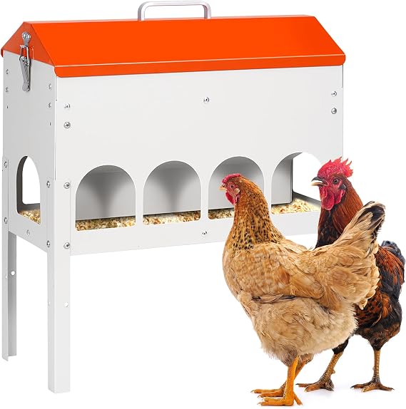 Automatic Chicken Feeder Portable Poultry Feeder with Adjustable Legs