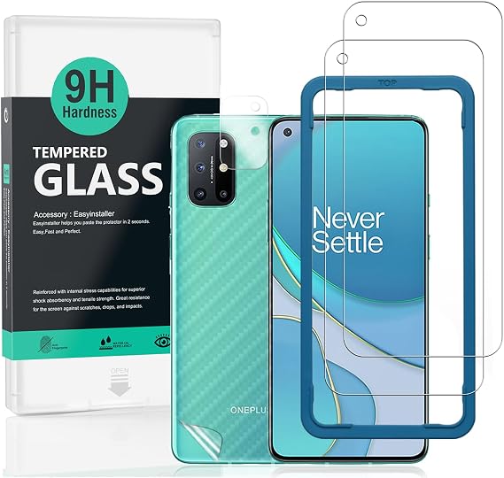 Ibywind 2 Pack Screen Protector For OnePlus 8T,9H Hardness Tempered Glass,With 1Pc Camera Lens Protector,Easy to Install
