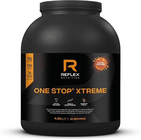 Reflex One Stop Xtreme Mass Gainer, Salted Caramel, 4.35kg