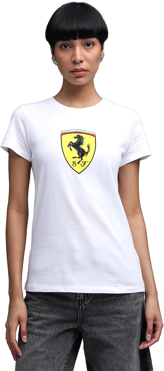 PUMA Scuderia Ferrari F1 Women's Large Scudetto Crest Logo T-Shirt