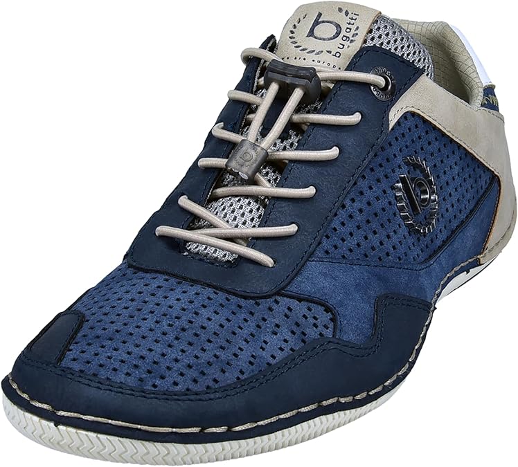 bugatti Men's Casual Sneaker with Flexible Sole, Lace-up Shoe with Memory Foam, Elastic LacesSneaker