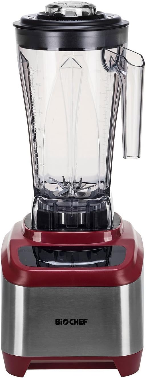 BioChef Atlas Power Blender – 1000W Professional Brushless Motor Super Blender – Quiet (75dB), 16 Speeds, Pulse Function, (Red)